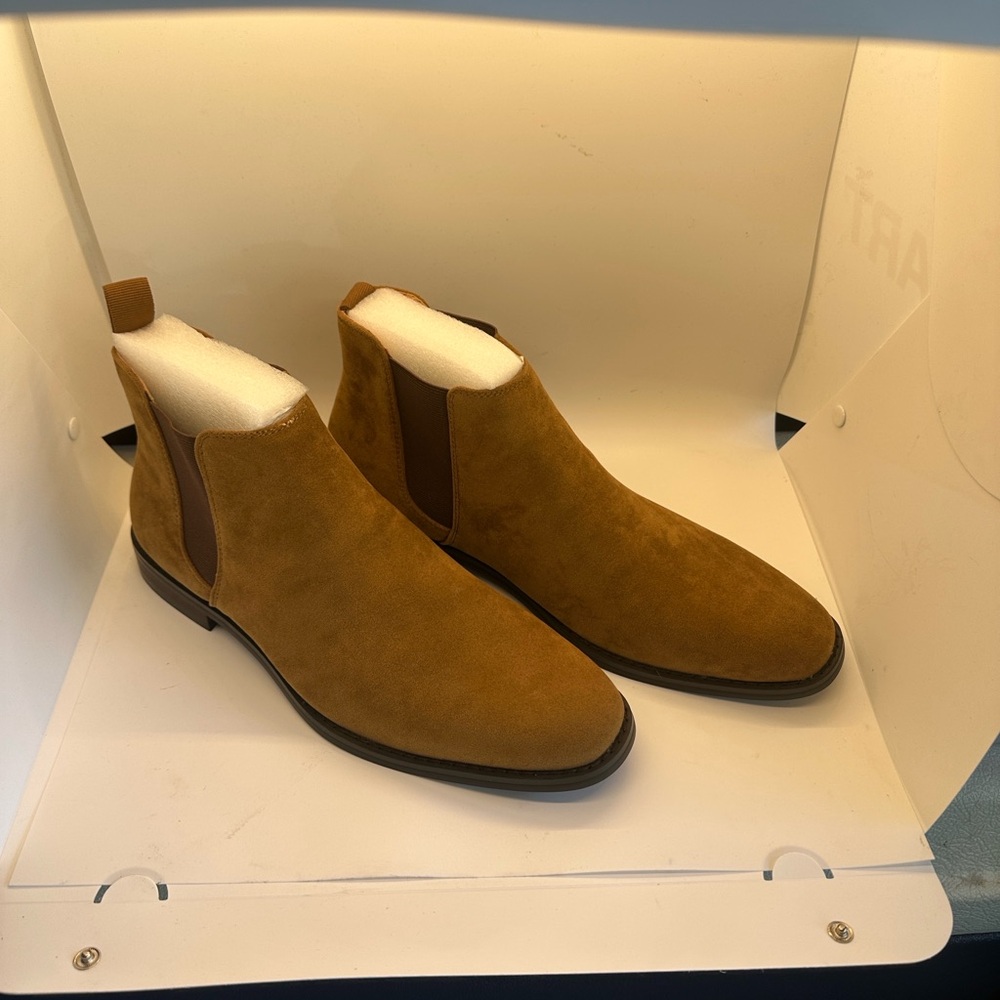 HARRISON MYLES  Mens  Suede  High Ankle Casual Chelsea Boots CAMEL